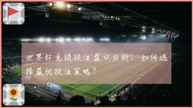 世界杯竞猜投注盘口分析：如何选择最优投注策略？